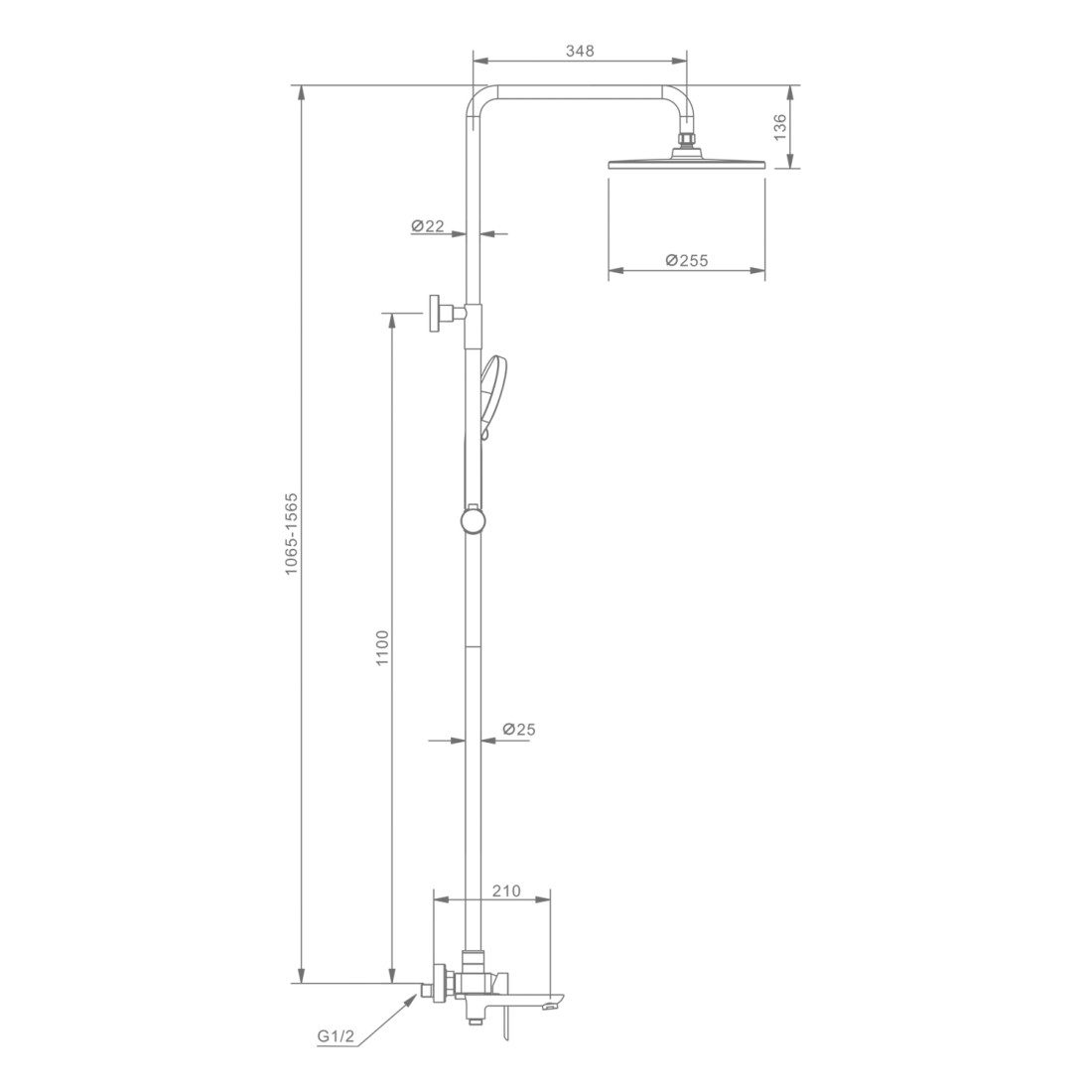 Душевая система Raglo R03.24.03, золотой сатин — изображение 2