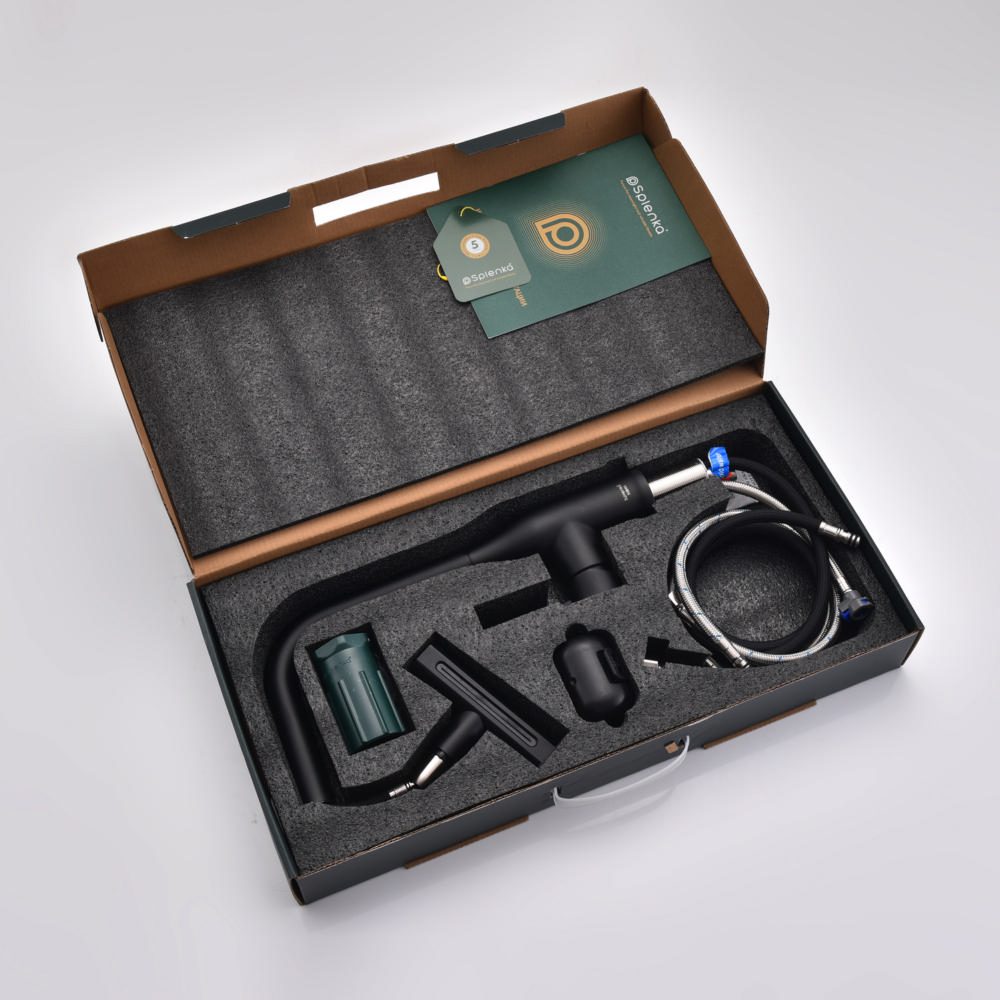 Смеситель для кухни с выдвижным изливом Splenka S206.49.06, чёрный — изображение 4