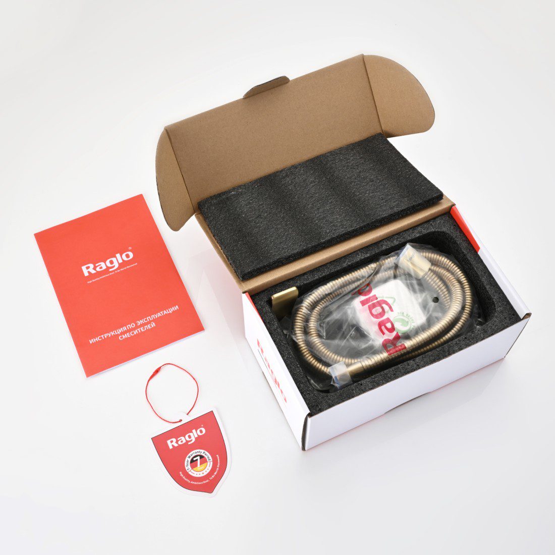 Смеситель для гигиенического душа Raglo R01.51.03, золотой сатин — изображение 4