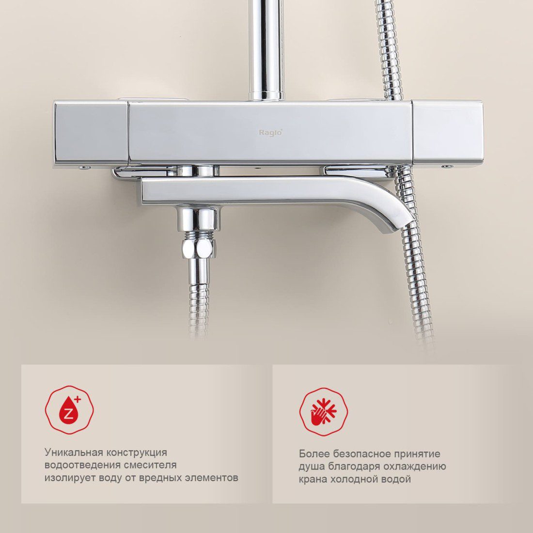 Душевая система с термостатическим смесителем Raglo R22.26 — изображение 9