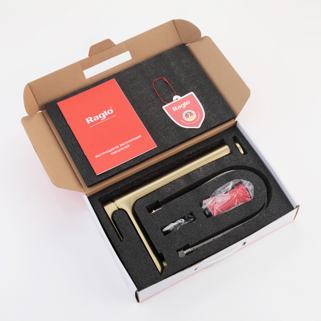 Смеситель для умывальника Raglo R03.15.03, золотой сатин — изображение 11