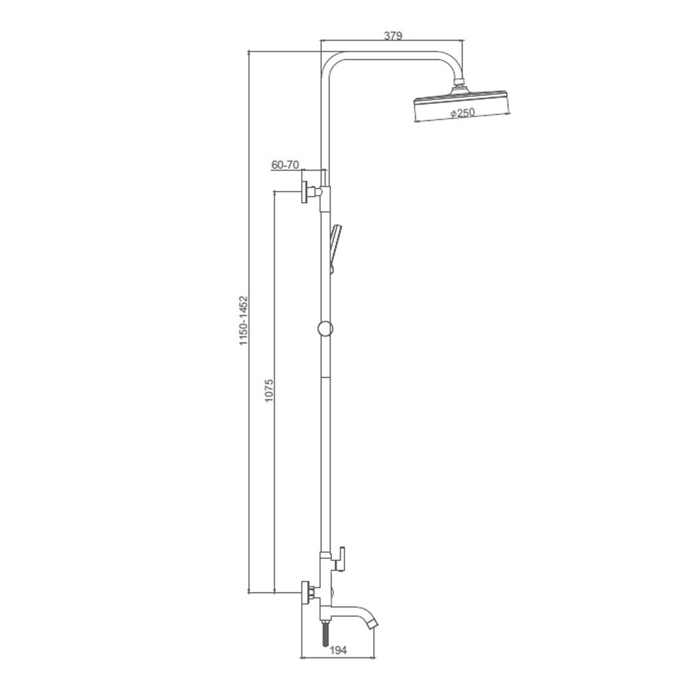 Душевая система Splenka S221.24.06, чёрный — изображение 2