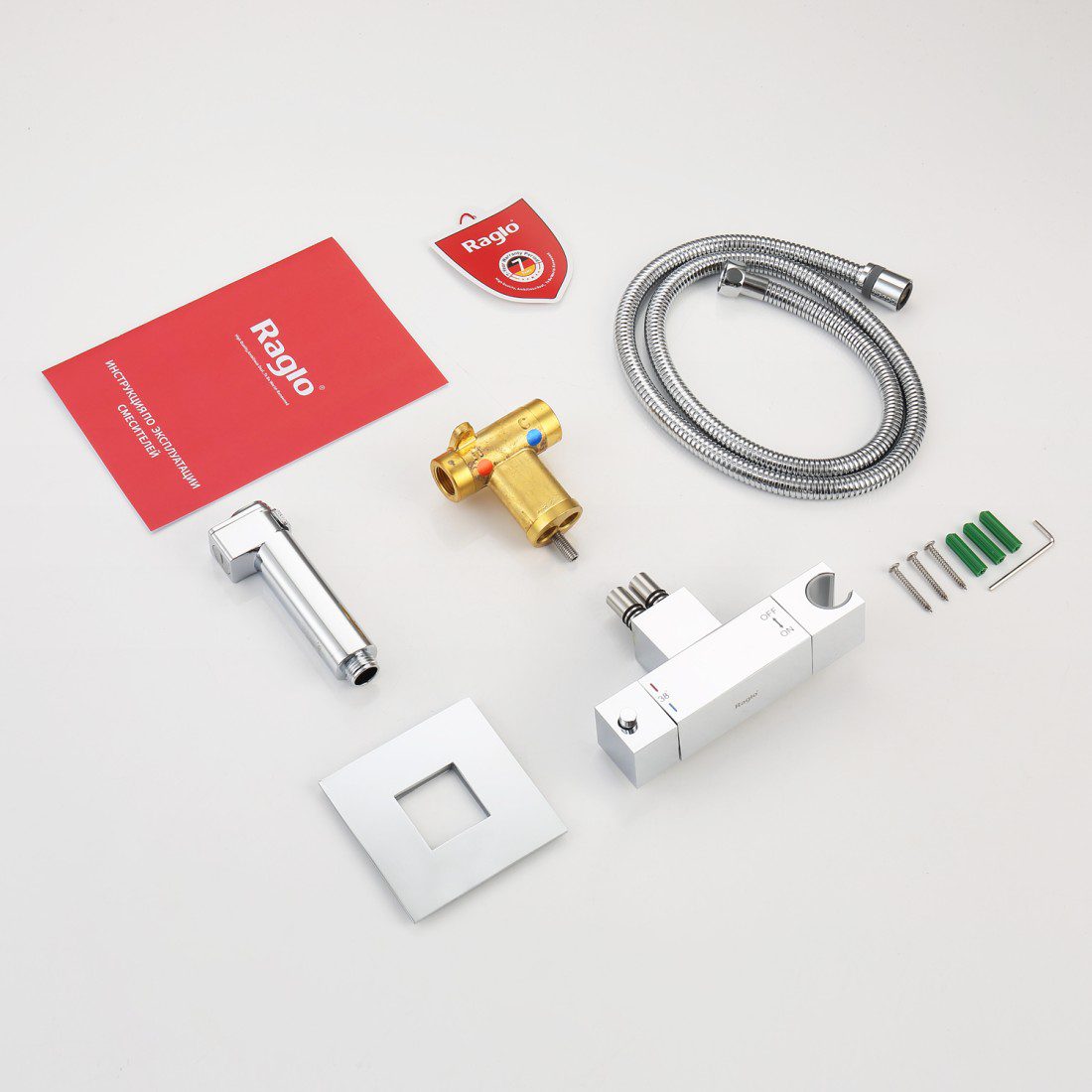 Смеситель скрытого монтажа для гигиенического душа с термостатом Raglo R24.56 — изображение 7