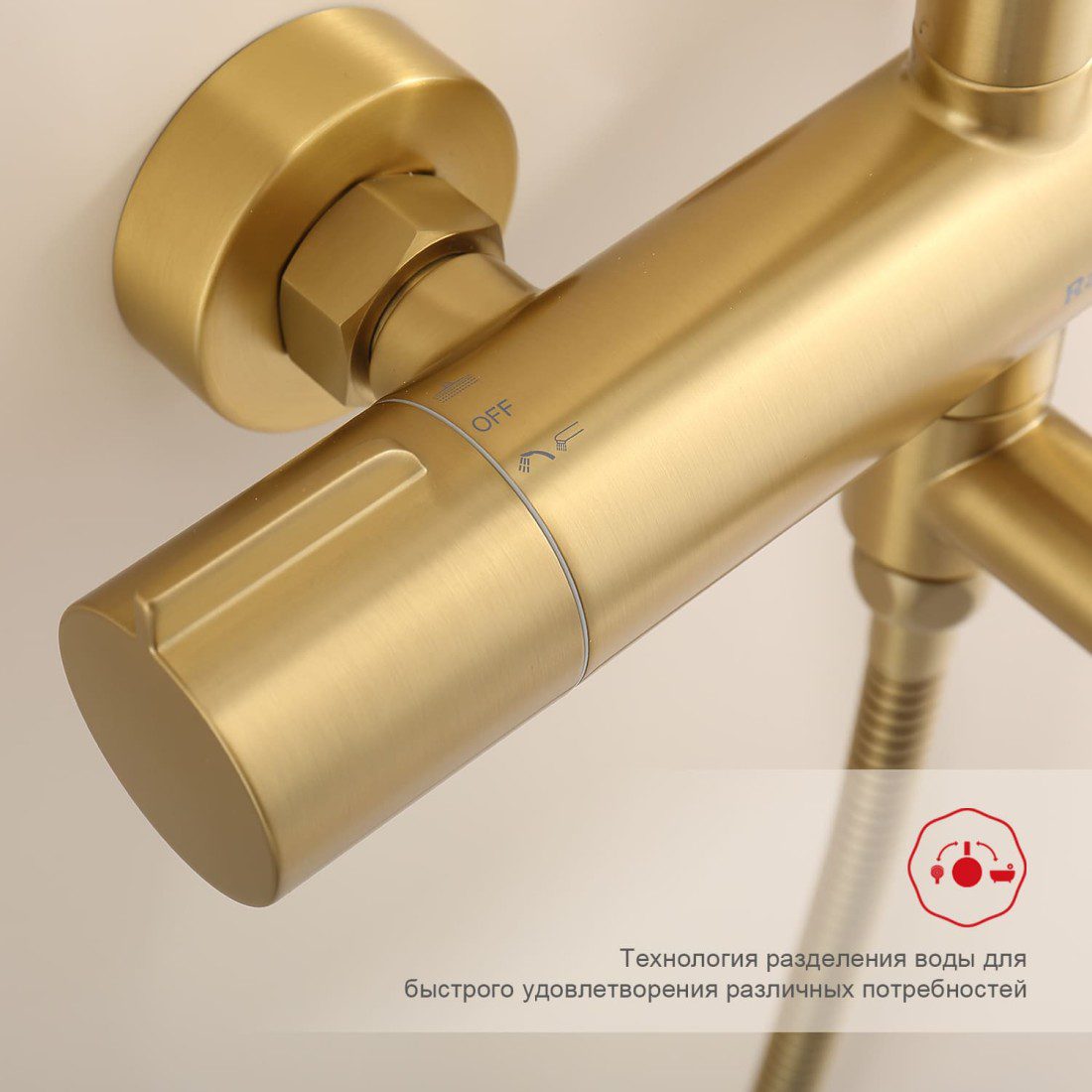 Душевая система Raglo R20.24.03, золотой сатин — изображение 3