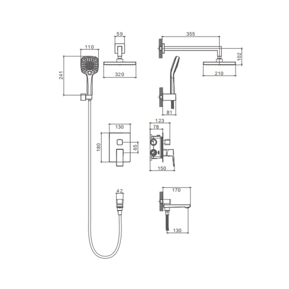 Душевая система скрытого монтажа Splenka S01.27 — изображение 2