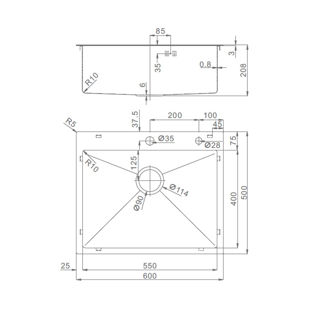 Кухонная мойка Raglo R701.6050.09, графит — изображение 2