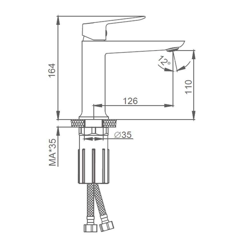 Смеситель для умывальника Splenka S41.10.03, золотой сатин — изображение 2