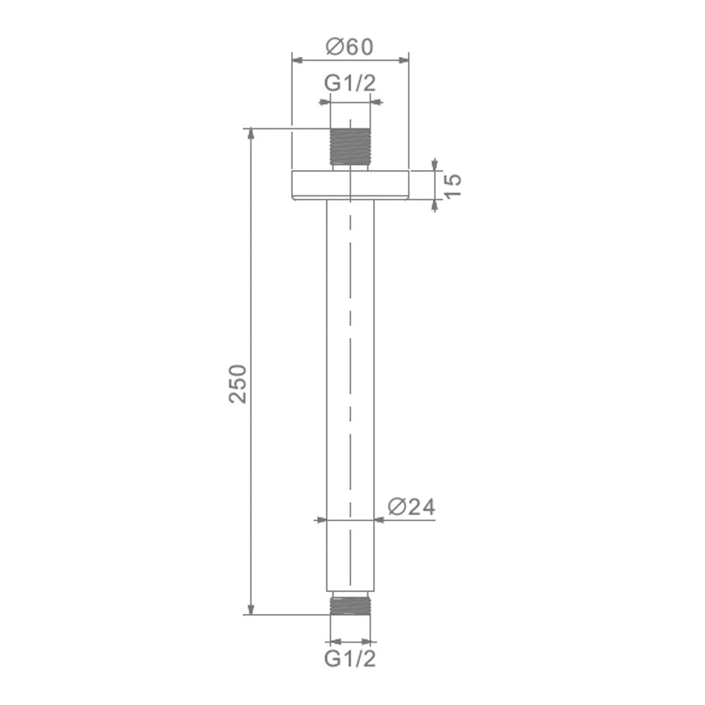 Верхний излив для тропической лейки Raglo R470.32.09, графит — изображение 2