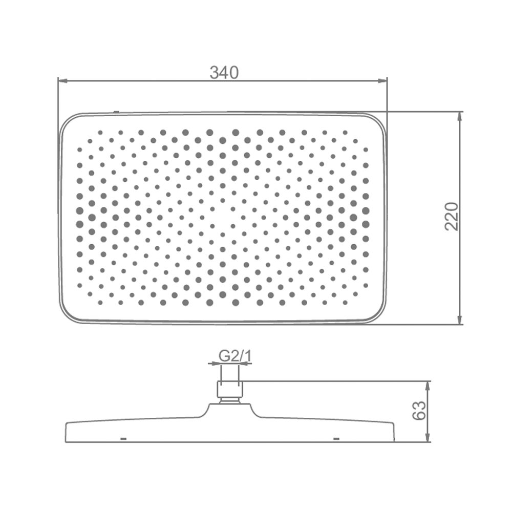 Верхняя лейка 32 x 21 см, тропический душ Raglo R451.51 — изображение 4
