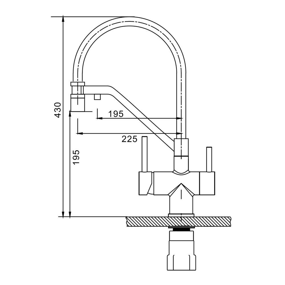 Смеситель для кухни под фильтр с гибким изливом Splenka S70.62.09, графит — изображение 10