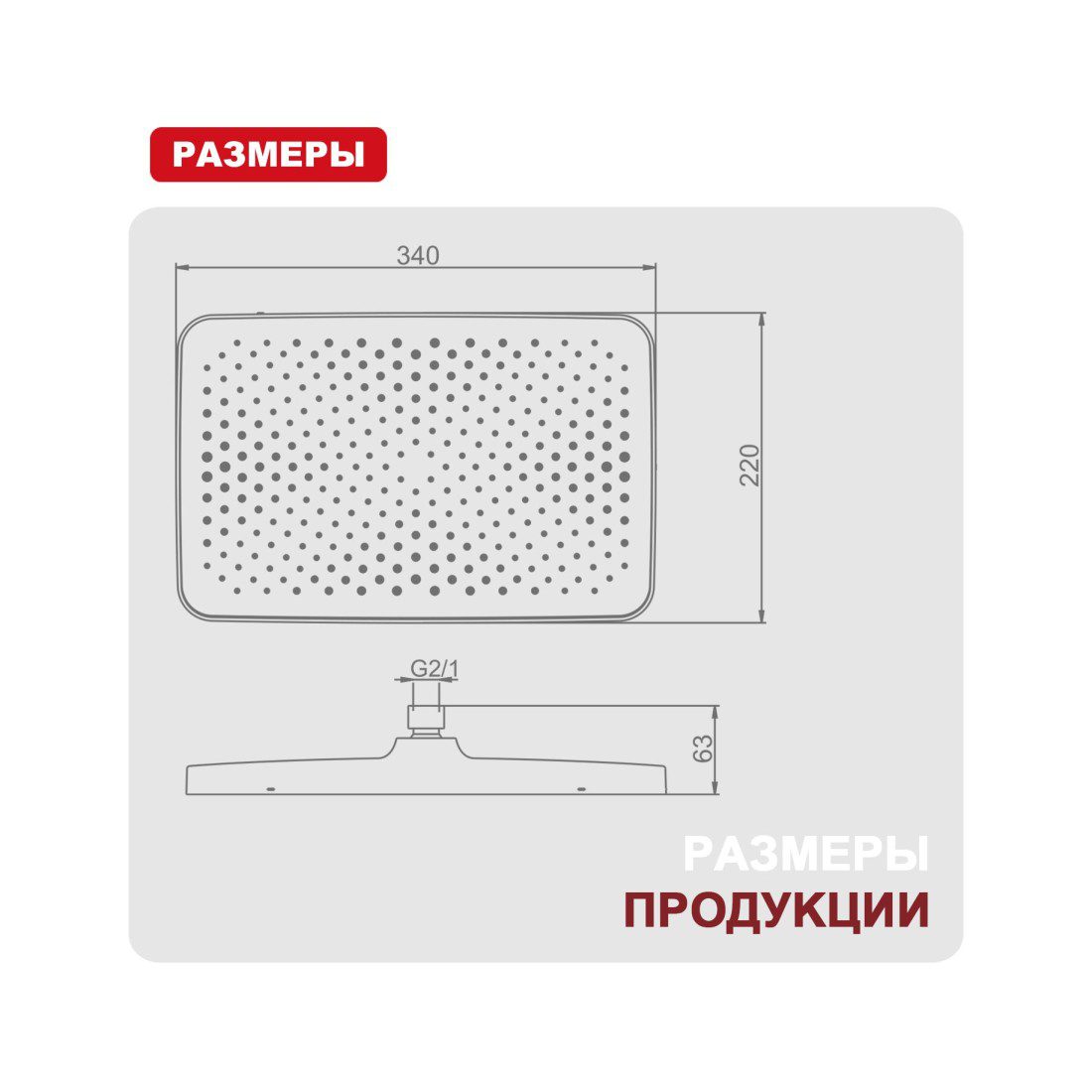 Верхняя лейка 34 x 22 см, тропический душ Raglo R451.52.03, золотой сатин — изображение 4