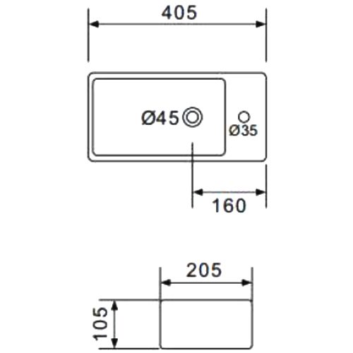 Умывальник подвесной Gappo GT706L, левый — изображение 2