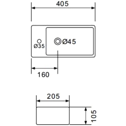Умывальник подвесной Gappo GT706R, правый — изображение 2