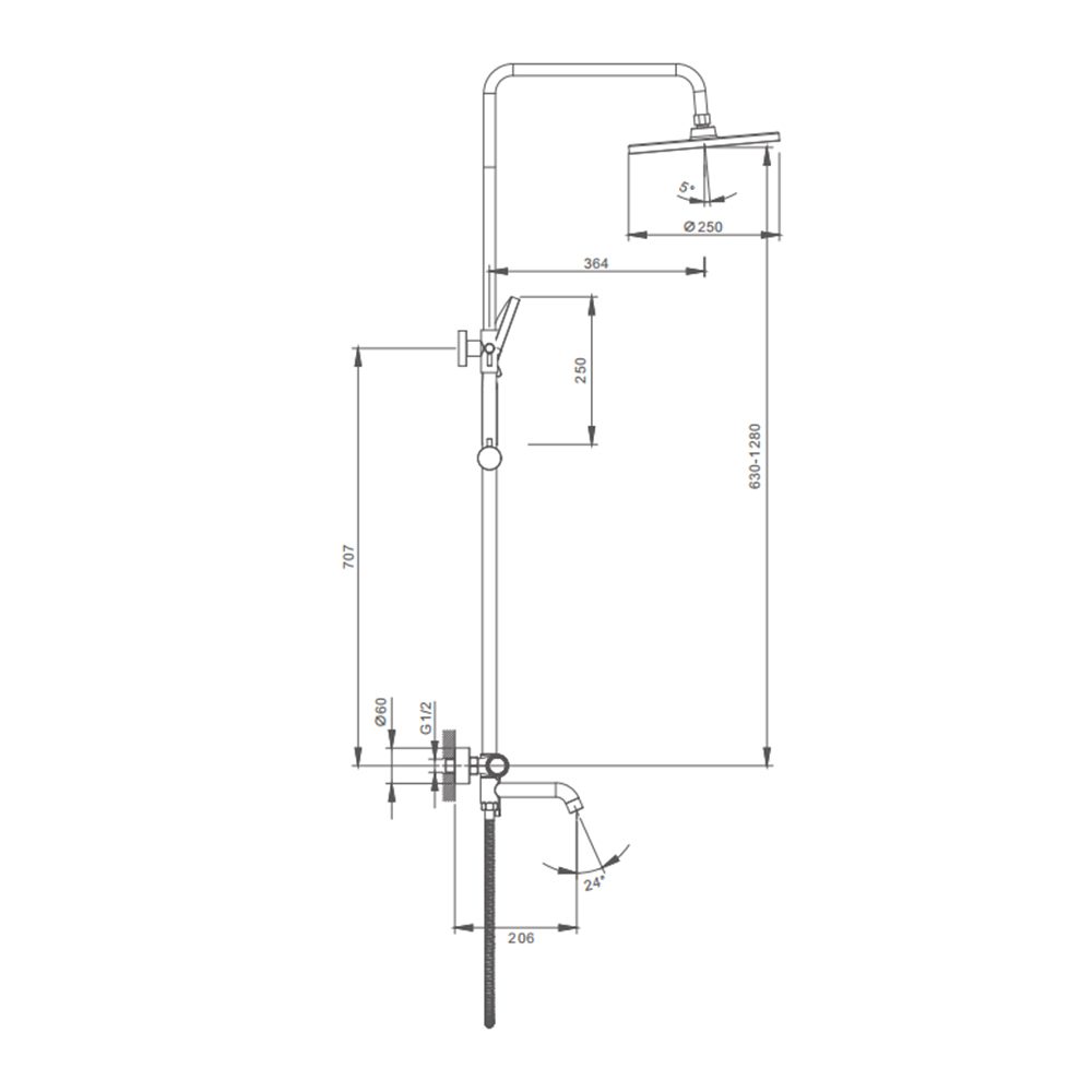 Душевая система Splenka S03.24.06, чёрный — изображение 2