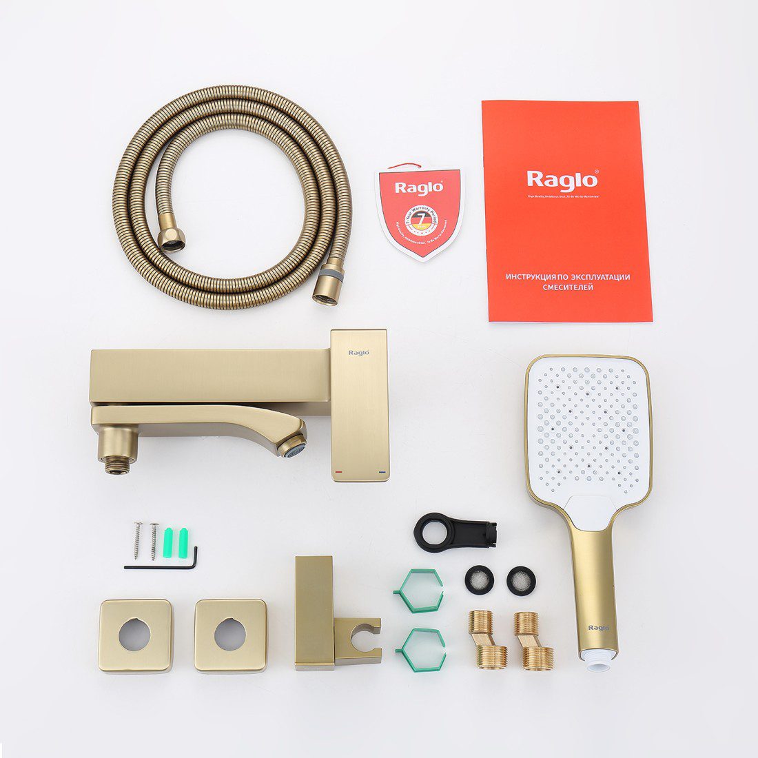 Смеситель для ванны Raglo R01.30.03, золотой сатин — изображение 3