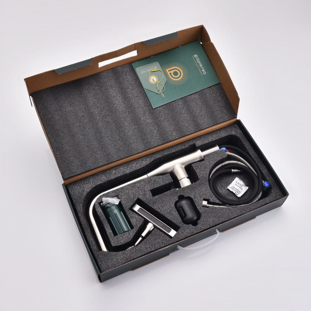 Смеситель для кухни с выдвижным изливом Splenka S206.49.05, сатин — изображение 4