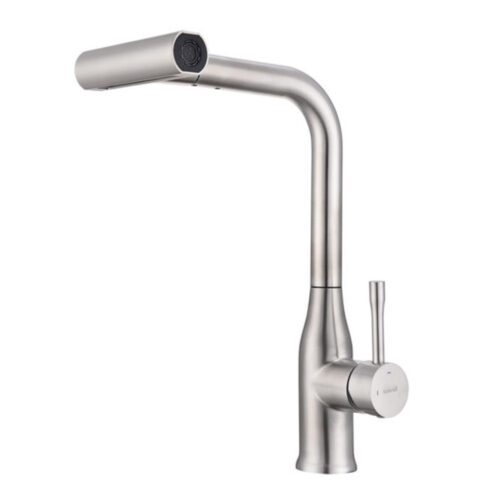 Смеситель для кухни с выдвижным изливом Splenka S206.49.05, сатин