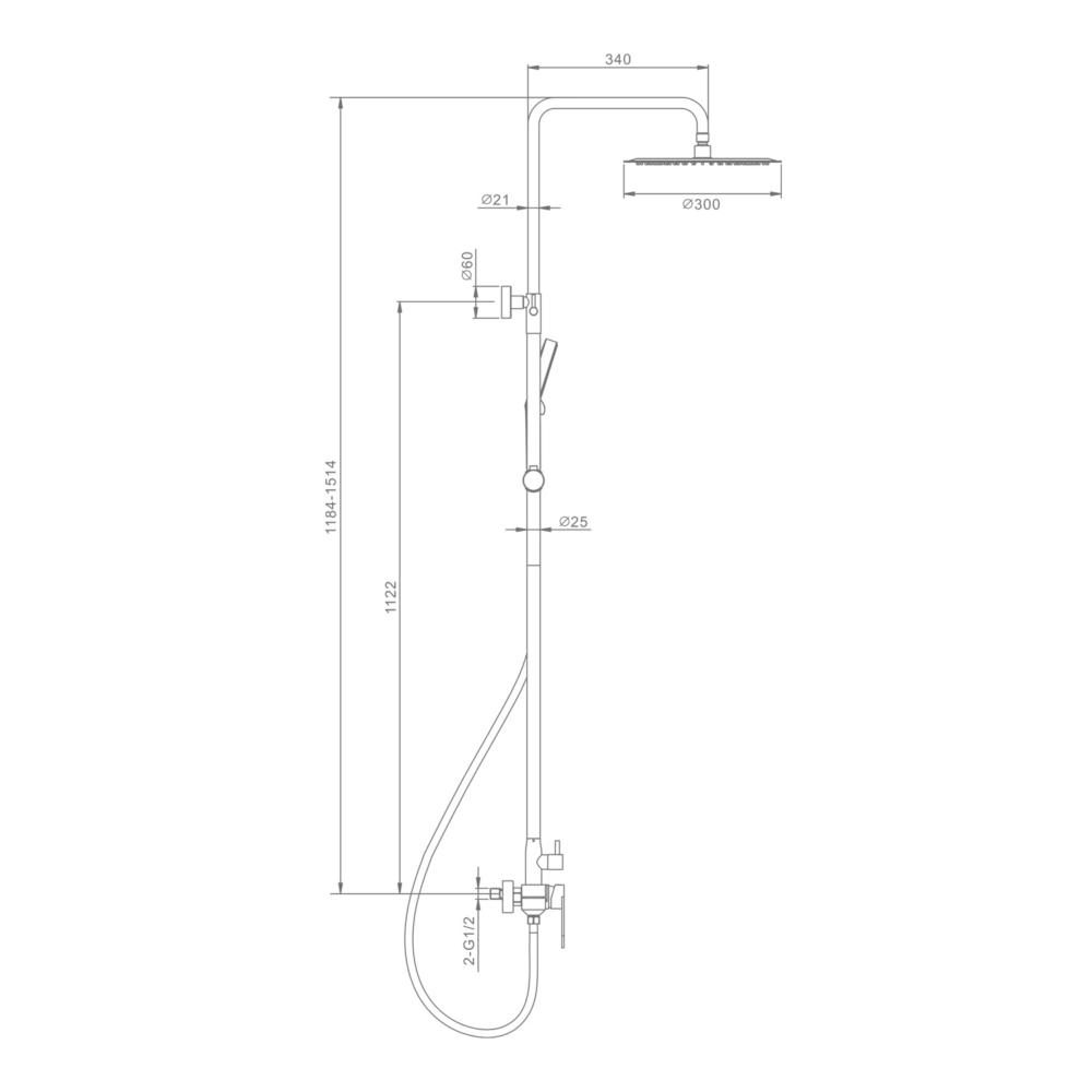 Душевая система Raglo R10.24.09, графит — изображение 12