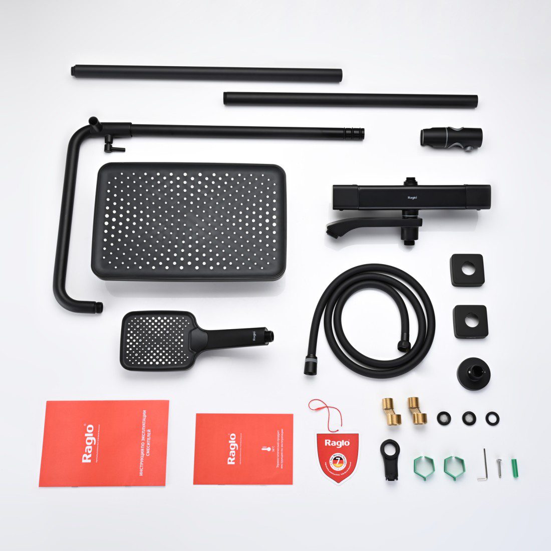 Душевая система с термостатическим смесителем Raglo R01.26.06, чёрный — изображение 6