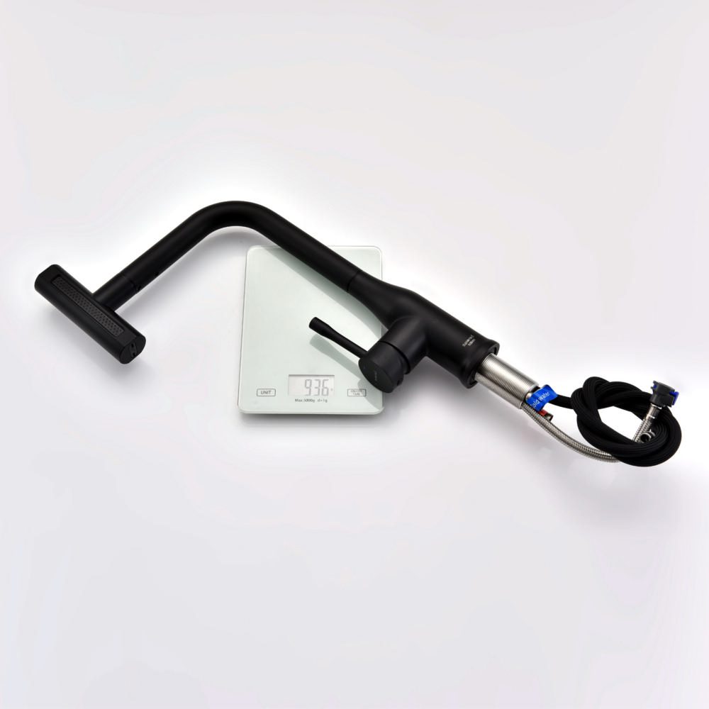 Смеситель для кухни с выдвижным изливом Splenka S206.49.06, чёрный — изображение 2