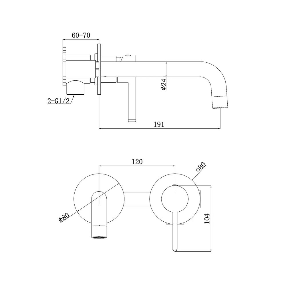 Смеситель скрытого монтажа для умывальника Splenka S221.11.05, сатин — изображение 2