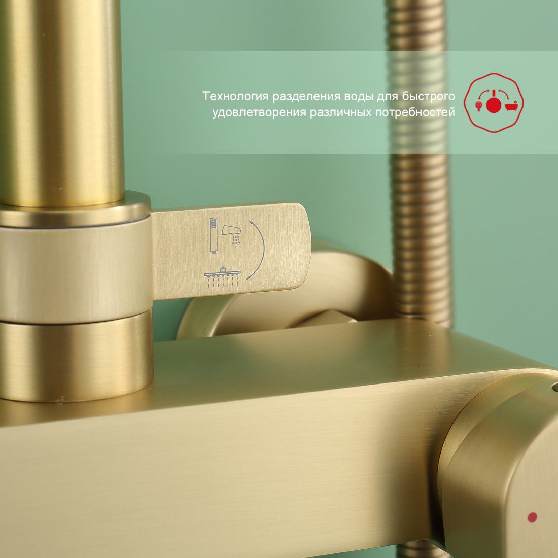 Душевая система Raglo R03.24.03, золотой сатин — изображение 10