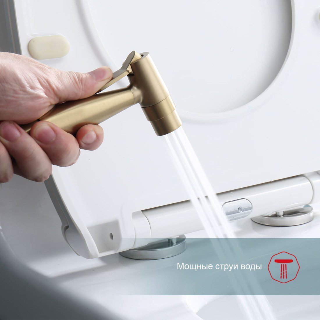 Смеситель скрытого монтажа для гигиенического душа Raglo R20.52.03, золотой сатин — изображение 4