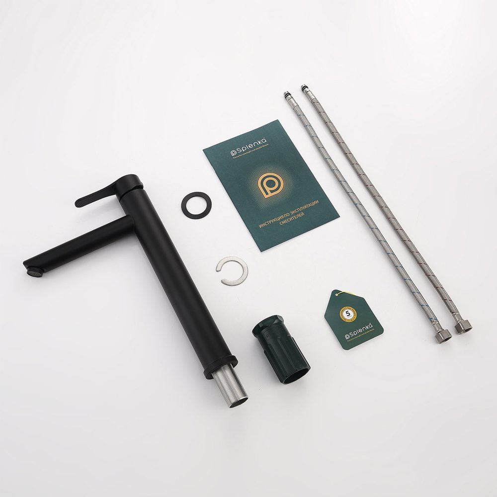 Смеситель для умывальника Splenka S223.15.06, чёрный — изображение 7