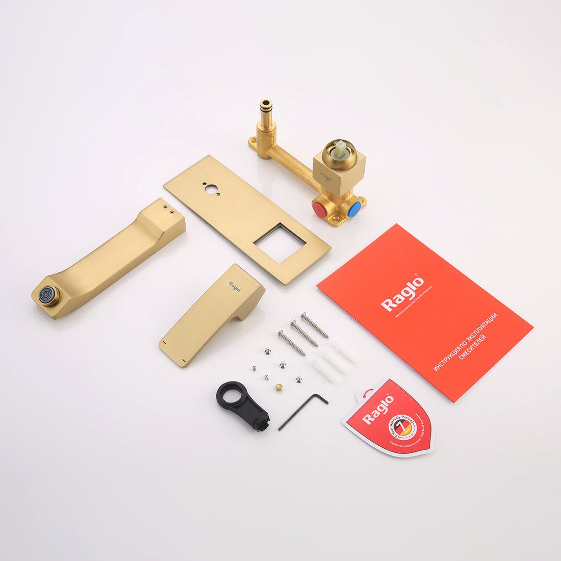 Смеситель скрытого монтажа для умывальника Raglo R01.11.03, золотой сатин — изображение 9