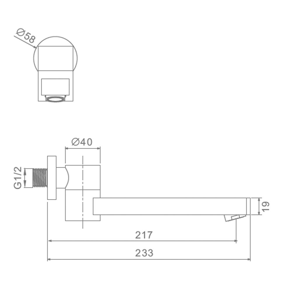Настенный излив для смесителя Raglo R473.72.09, графит — изображение 2