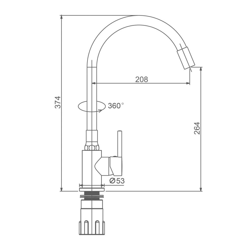 Смеситель для кухни с гибким изливом Splenka S201.4408.03, золотой сатин — изображение 9
