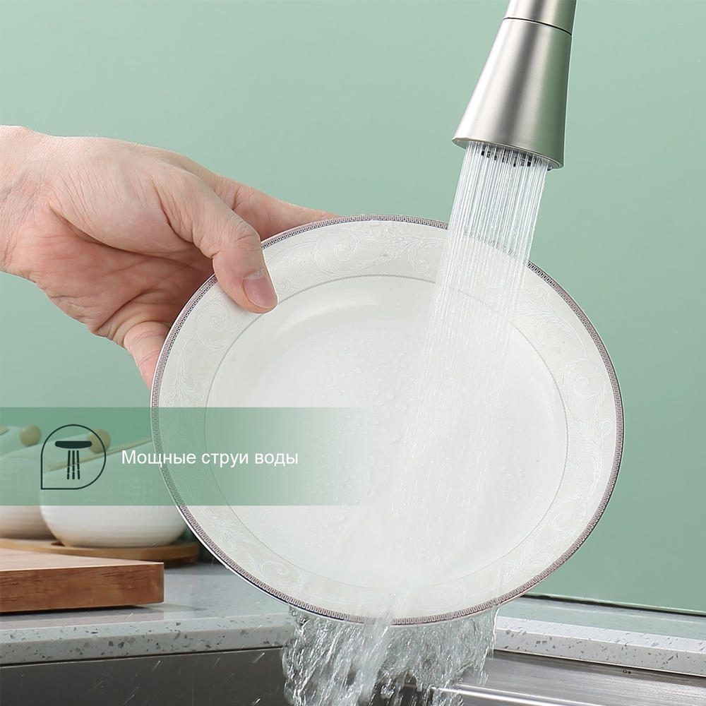 Смеситель для кухни с гибким изливом Splenka S201.4307.05, сатин — изображение 8