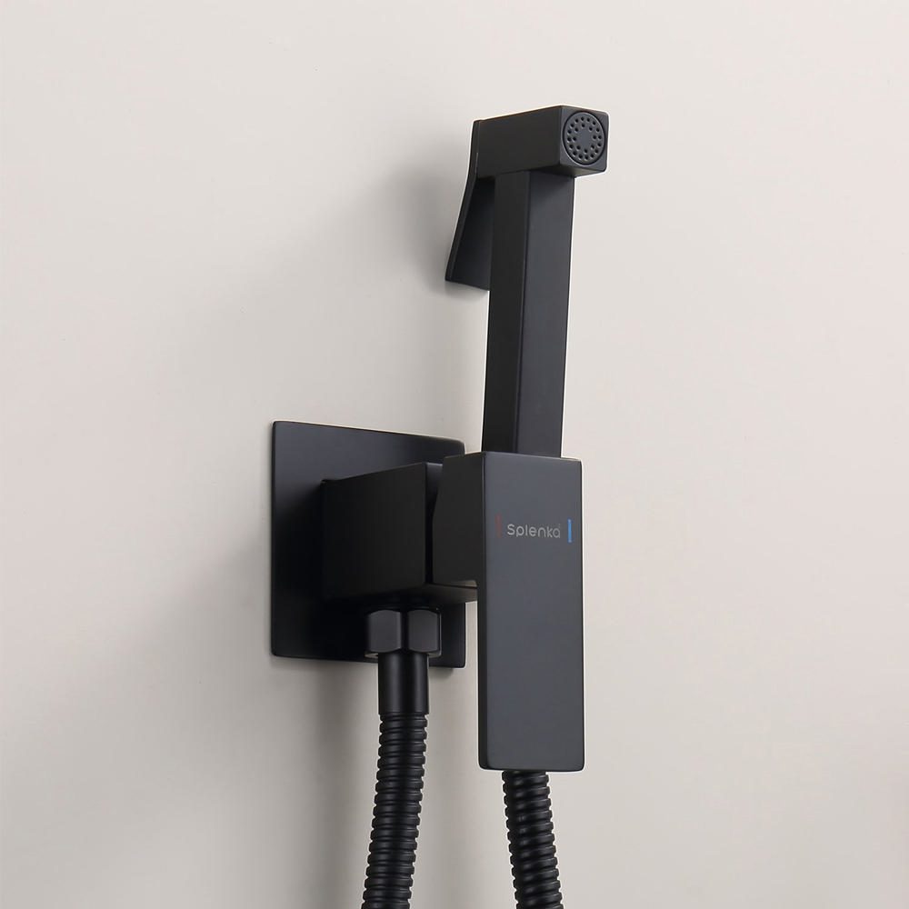 Смеситель скрытого монтажа для гигиенического душа Splenka S98.52.06, чёрный — изображение 6