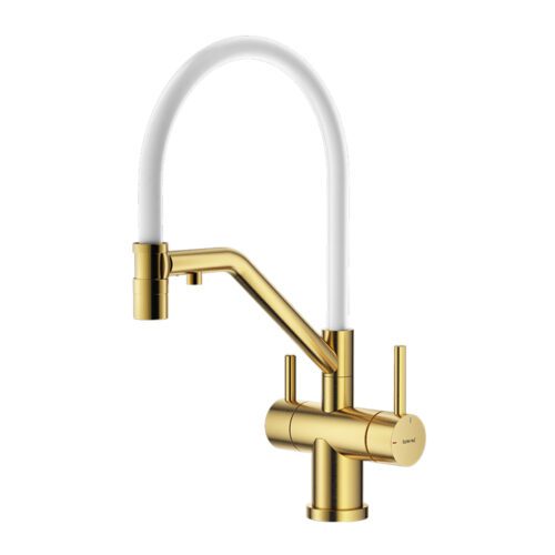 Смеситель для кухни под фильтр с гибким изливом Splenka S70.62.03, золотой сатин