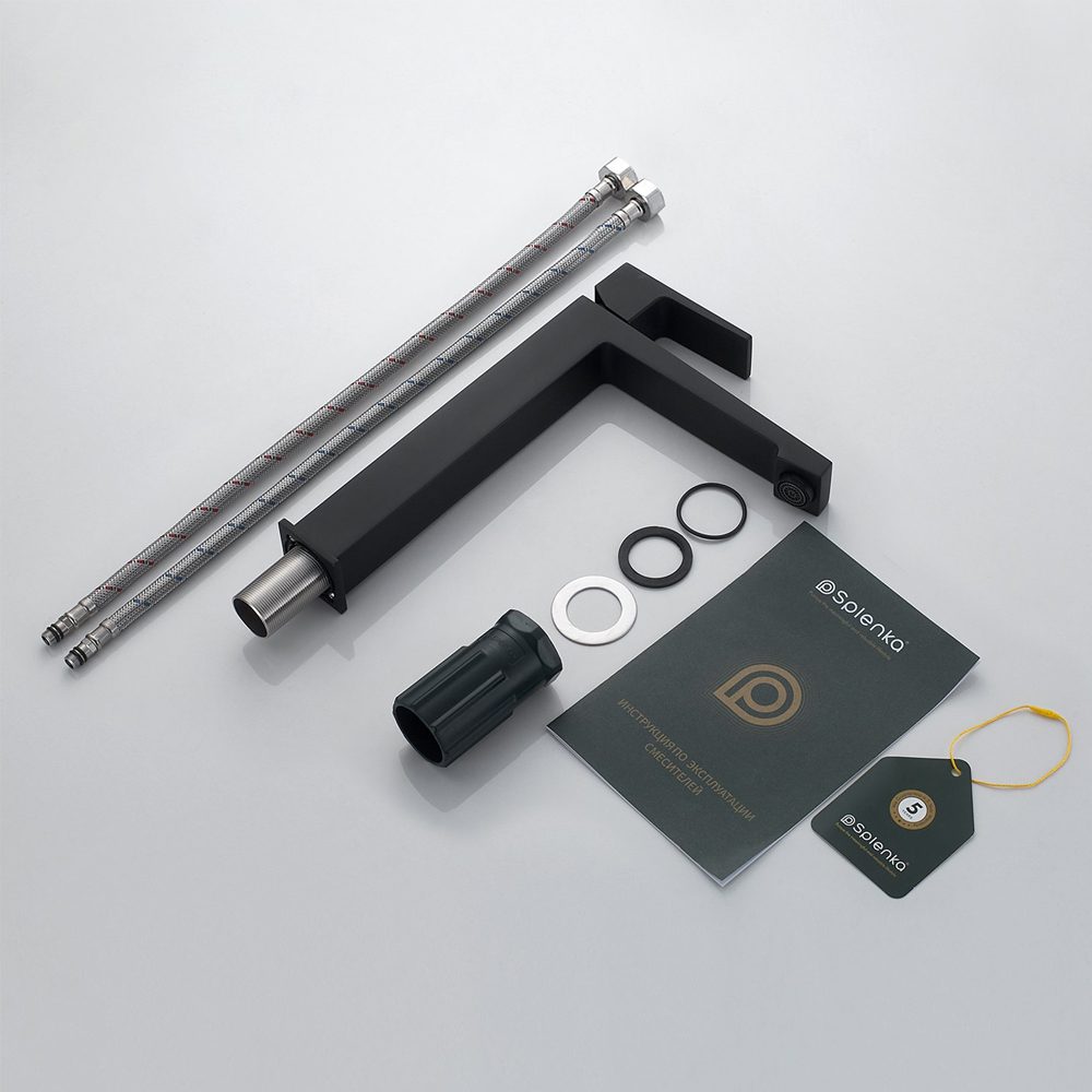 Смеситель для умывальника Splenka S01.15.06, чёрный — изображение 6