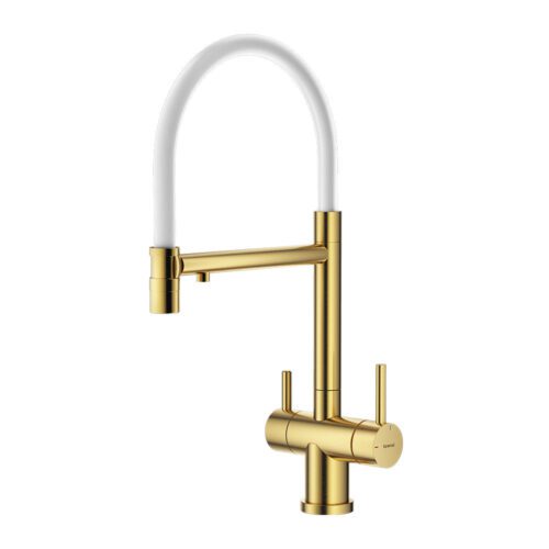 Смеситель для кухни под фильтр с гибким изливом Splenka S70.63.03, золотой сатин