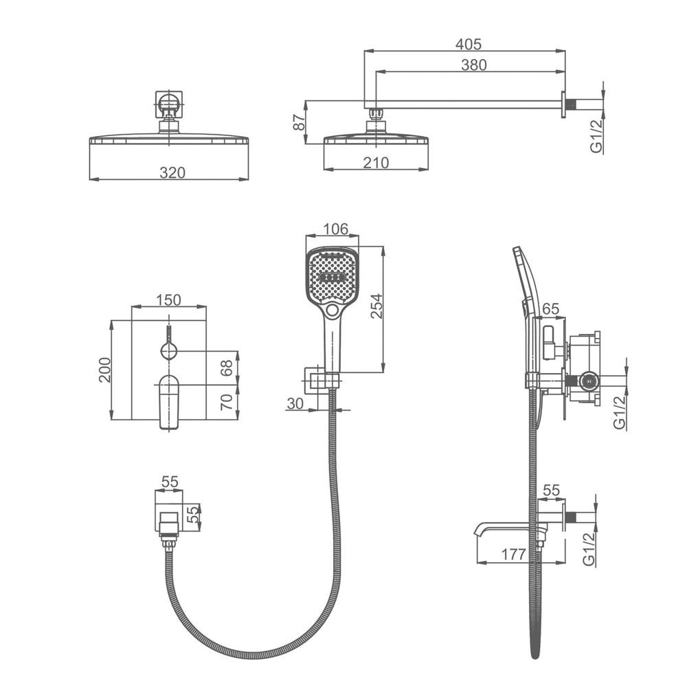 Душевая система скрытого монтажа Splenka S31.27 — изображение 9