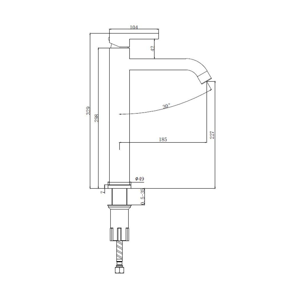 Смеситель для умывальника Splenka S221.15.09, графит — изображение 2