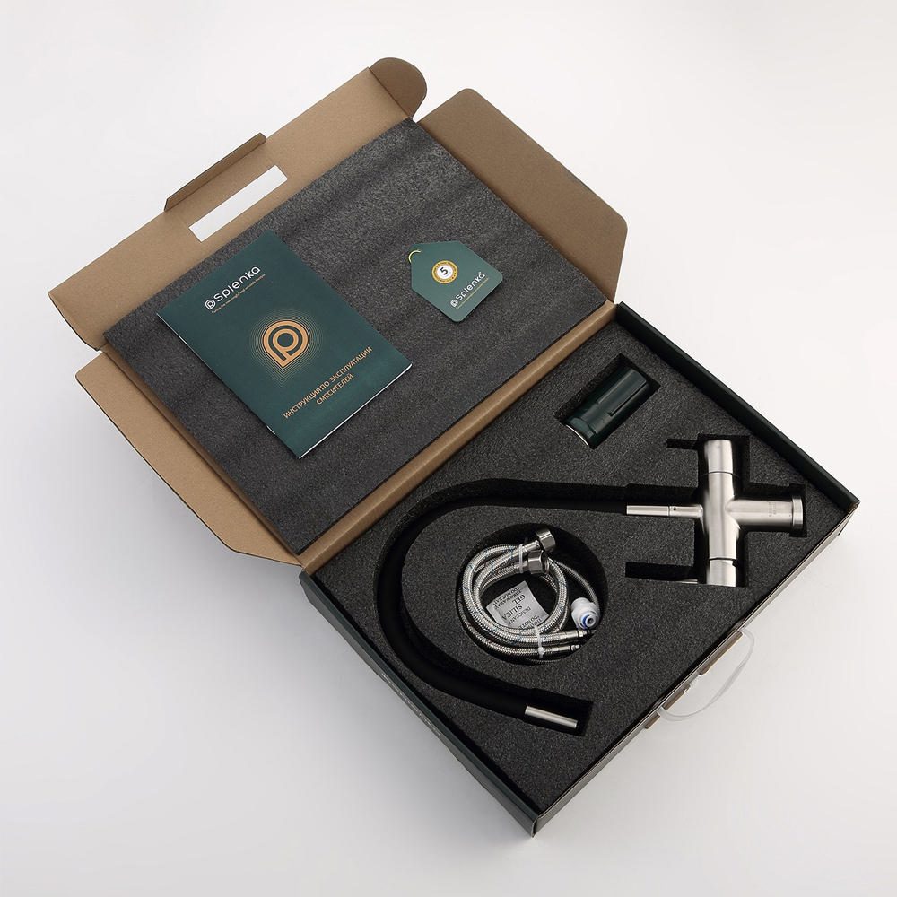 Смеситель для кухни под фильтр с гибким изливом Splenka S70.64.05, сатин — изображение 7