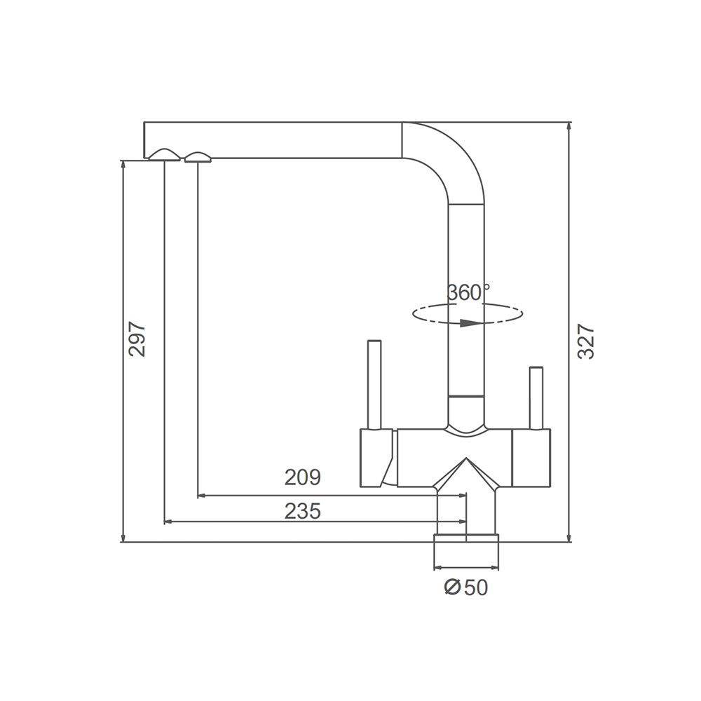 Смеситель для кухни под фильтр Splenka S70.61.05, сатин — изображение 2