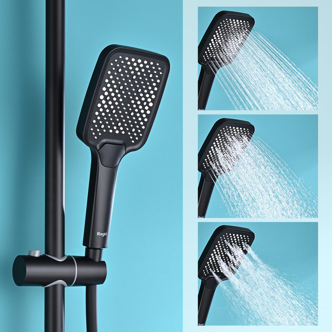 Душевая система с термостатическим смесителем Raglo R01.26.06, чёрный — изображение 2