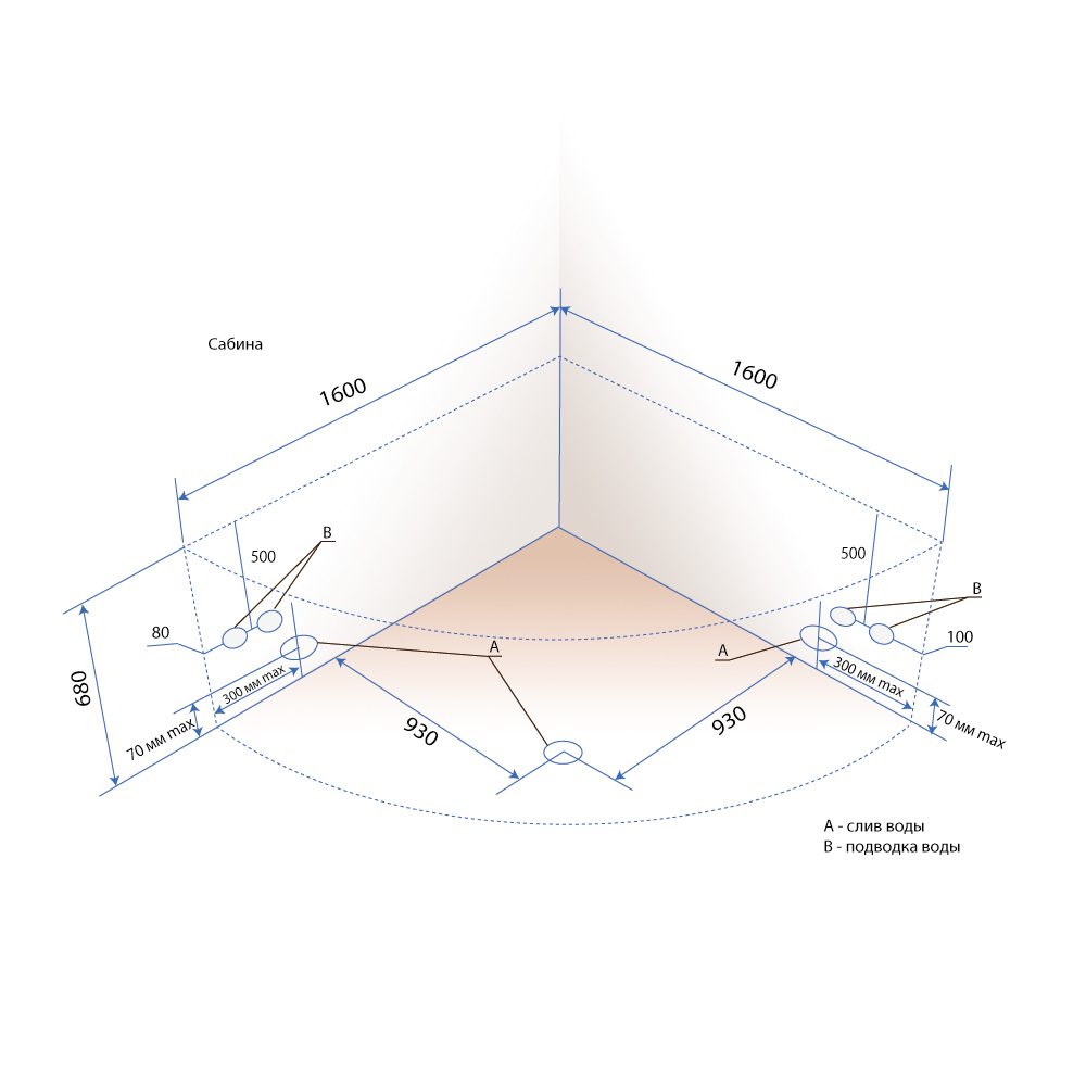 Ванна акриловая Тритон Сабина 160x160, Н0000099987 — изображение 5