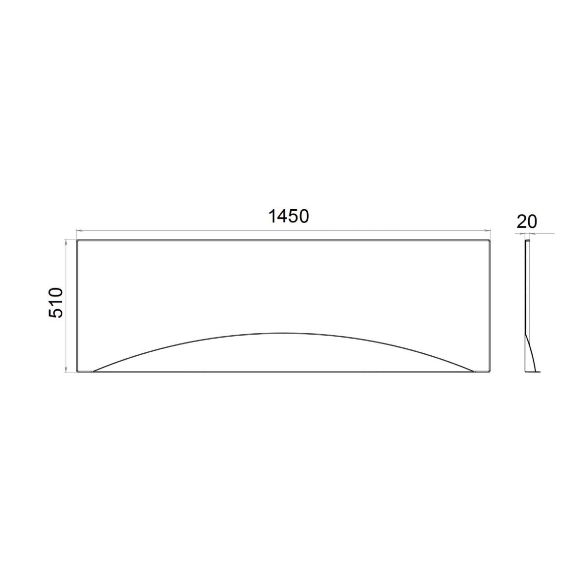 Фронтальный экран для ванн Тритон Стандарт 145 ЭКО, Щ0000050935 — изображение 2