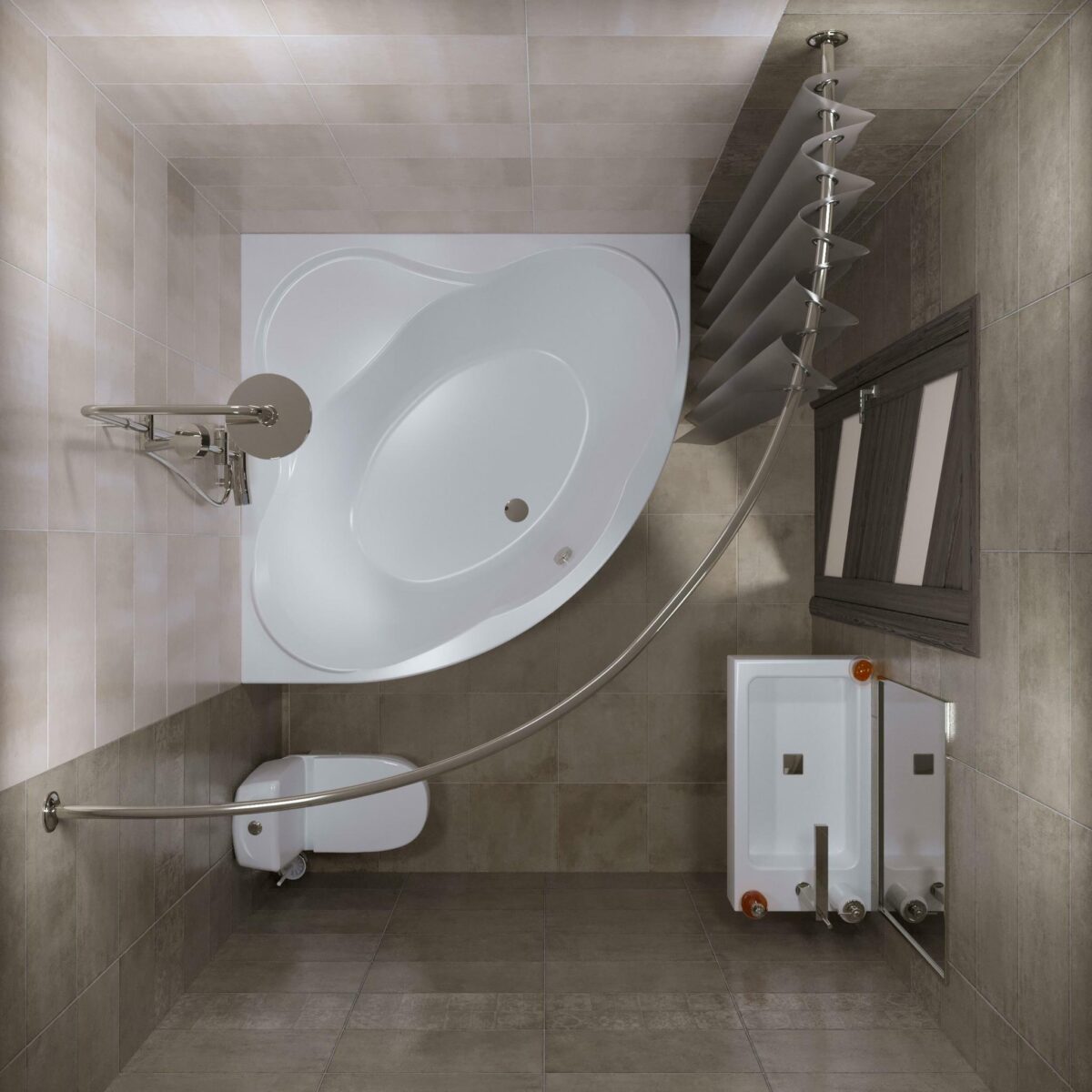 Карниз для ванны радиусный 1ACReal Martin 120x120, Щ0000052876 — изображение 3