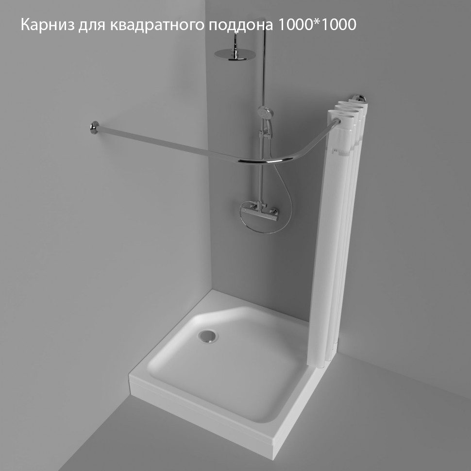 Карниз для ванны г-образный Тритон 100x100, Щ0000063196 — изображение 2