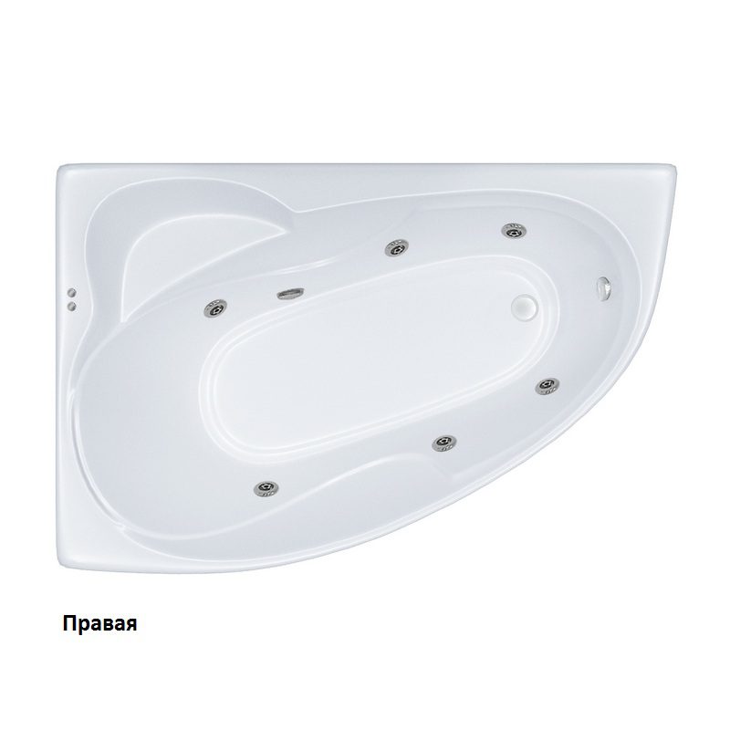 Ванна гидромассажная Тритон Изабель правая 170x100, Базовая Flat, Щ000001396