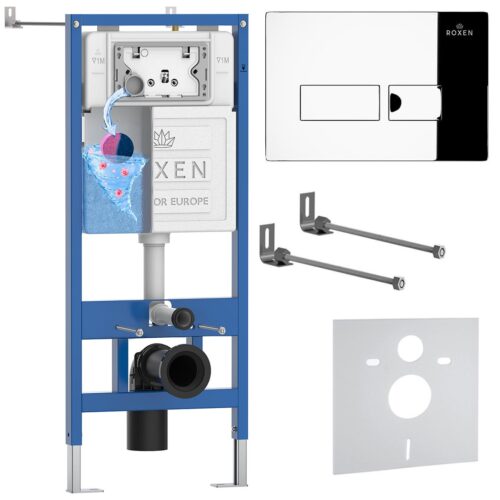 Комплект инсталляции Roxen StounFix Dual Fresh с кнопкой Caspia (хром/глянец), 852222