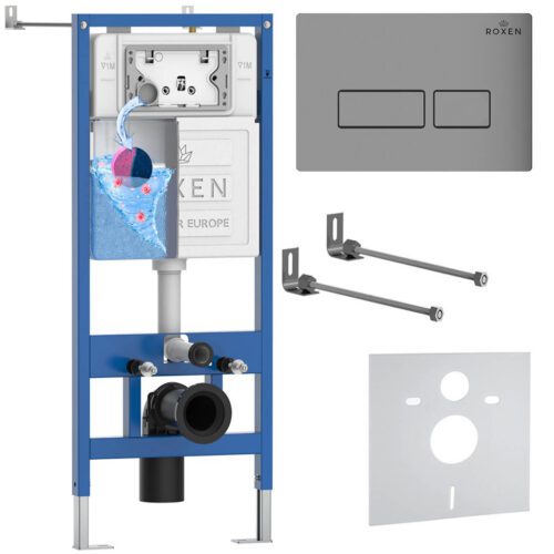 Комплект инсталляции Roxen StounFix Dual Fresh с кнопкой Caspia (хром/матовая), 856831