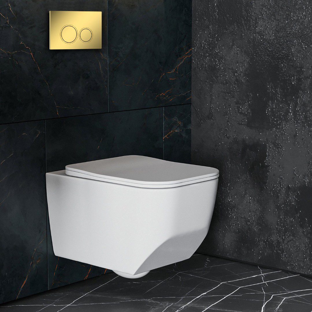 Комплект инсталляции Roxen StounFix Dual Fresh с унитазом Boro и кнопкой Santi (золото/глянец), 968023 — изображение 12