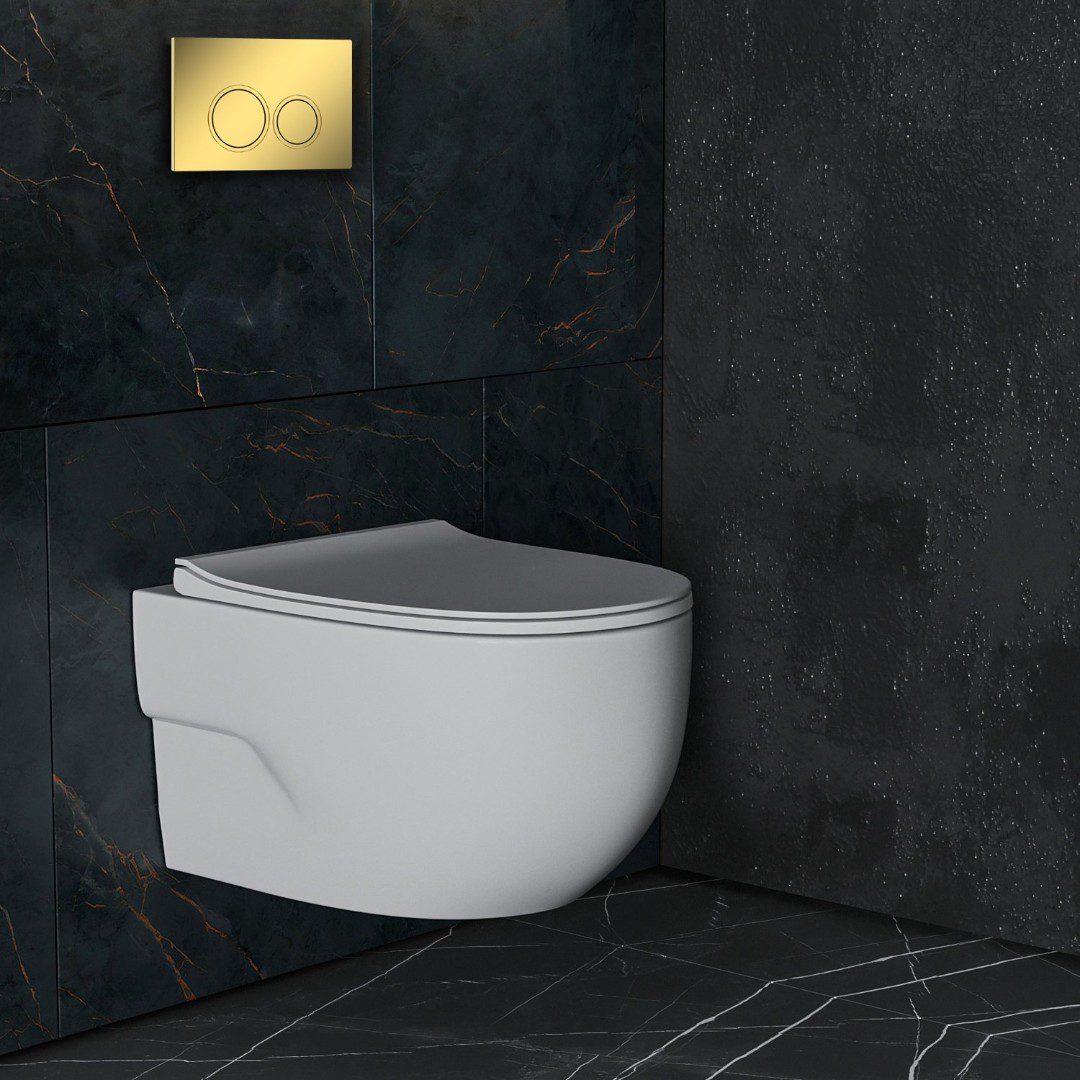 Комплект инсталляции Roxen StounFix Dual Fresh с унитазом Porto и кнопкой Santi (золото/глянец), 968015 — изображение 12